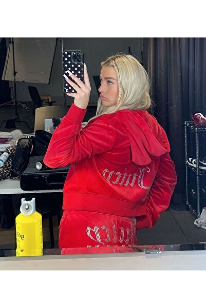 EDVESS Premium Stone Velvet Tracksuit Set Bottom Top Set