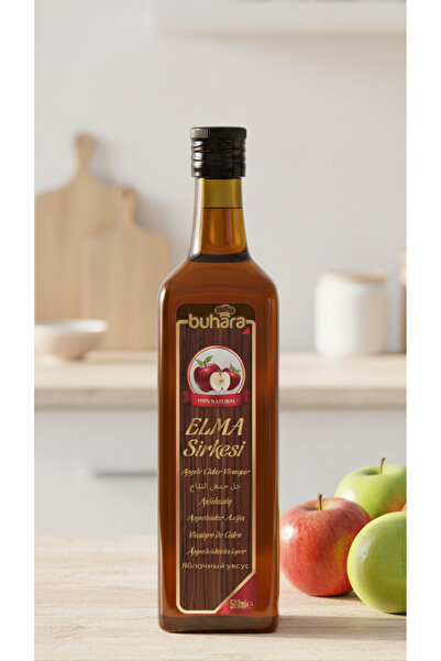 Buhara Elma Sirkesi %100 Doğal Cam Şişe 500 ml