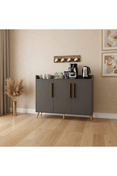 Stylish Home Grey and Brown Coffee Corner Cabinet - RC07