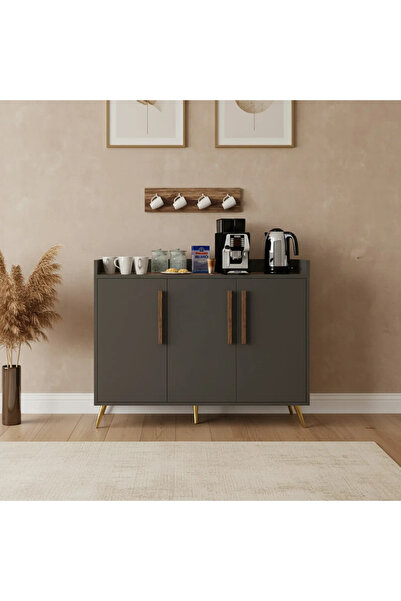 Stylish Home Grey and Brown Coffee Corner Cabinet - RC07