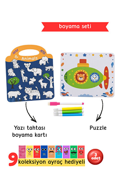 Pembe Yayınevi Boyama Seti - Çocuklar İçin Eğlenceli Etkinlik Seti - Hayvanla...