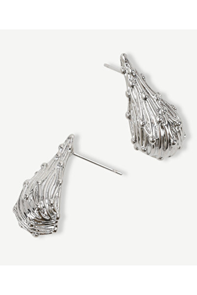 Yargıcı Damla Formlu Gümüş Küpe