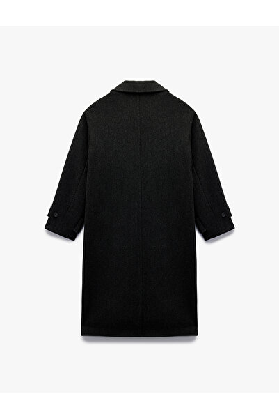 Koton Oversize kabát s podšívkou, zapínání na knoflíky, dvouřadé zapínání, dlouhý rukáv