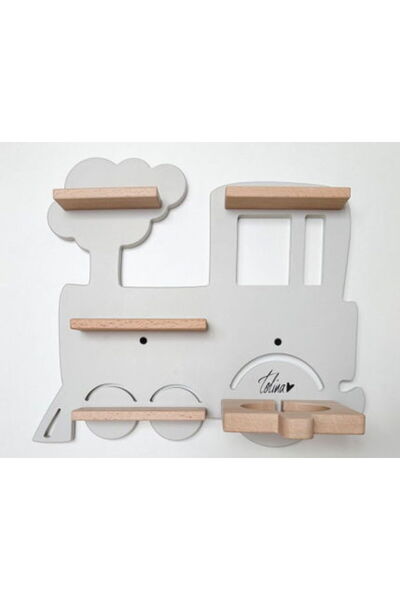 OEM Raft de perete din lemn pentru camera copiilor tip locomotivă