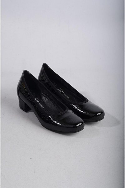 SEÇ KUNDURA Pantofi de damă ortopedici din piele naturală - fagure negru, 4 cm