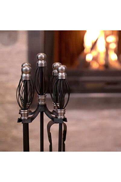 Strend Pro 5-tool fireplace stand set, Strend Pro FT23SB, 66 cm, nickel plated