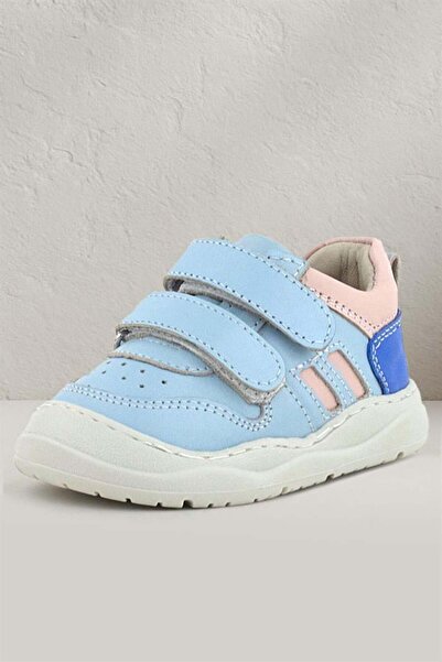 Rakerplus Schaggy Genuine Leather Blue Powder Baby Girl Sneakers