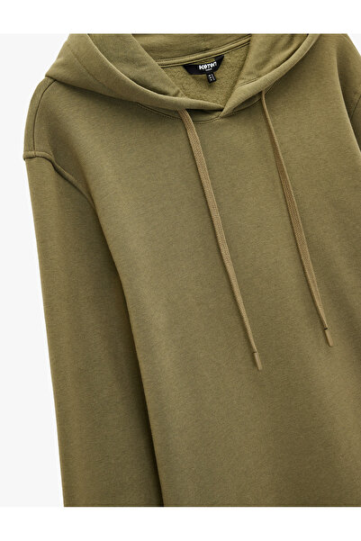 Koton Raised Long Sleeve Basic Hooded Sweatshirt