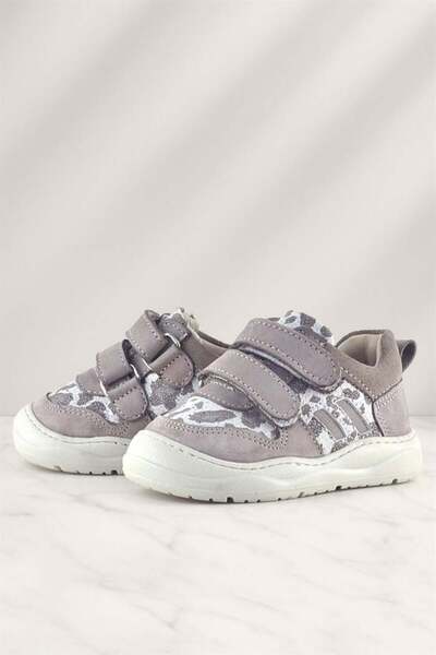 Rakerplus Schaggy Genuine Leather Beige Patterned Baby Sneakers