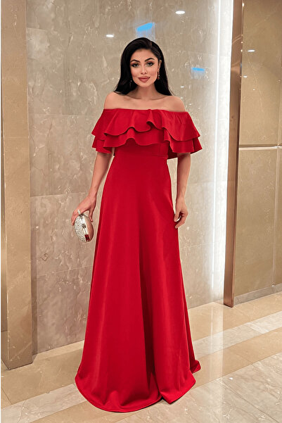 giyimmasalı فستان منتفخ - أحمر
