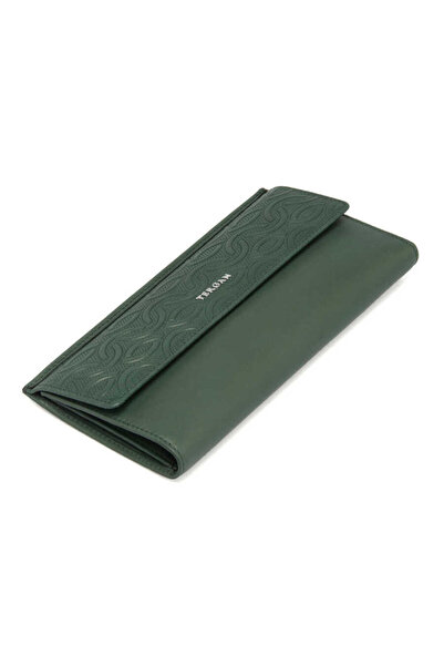 Tergan محفظة نسائية من الجلد الطبيعي باللون الأخضر - S1CB00005793-N8U