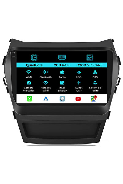 NavStore Navigatie Android Dedicata Hyundai IX45 SantaFe (2013-2017), 9Inch, 2Gb Ram, 32Gb Stocare, Carplay