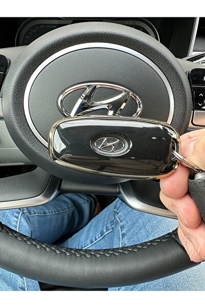 OEM Husa cheie negru Hyundai Santa Fe/Tucson 2020-2022, NEXO, NX4, Solaris, Sonata Hybrid cu 3-4 butoane