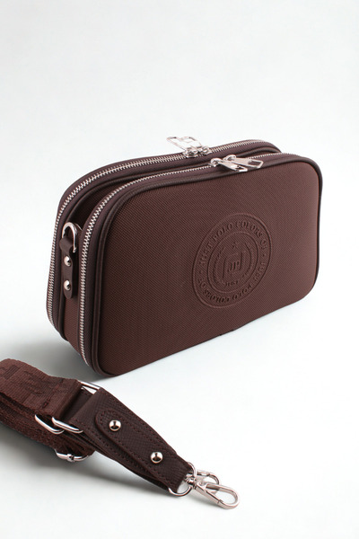 Just Polo حقيبة كتف بحزام طويل قابل للتعديل مكونة من 5 أقسام مع هدية محفظة