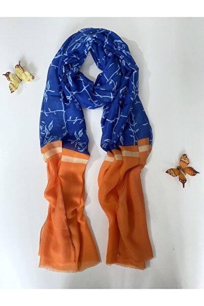 GOX Rose Pattern Double Color Cotton Shawl