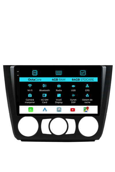 NavStore Navigatie Dedicata Bmw Seria 1 E82/E88/E81/E87 (2004-2011), 9Inch, 4Gb Ram, 64Gb Stocare, Carplay
