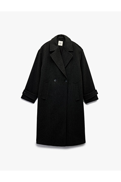 Koton Oversize kabát s podšívkou, zapínání na knoflíky, dvouřadé zapínání, dlouhý rukáv