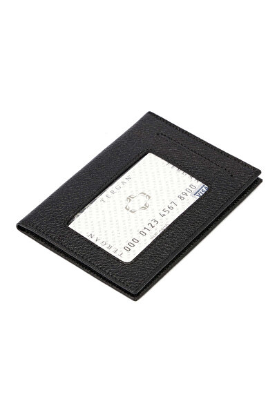 Tergan Μαύρη θήκη ταυτότητας από γνήσιο δέρμα για άνδρες - S1KI00001582-A6F