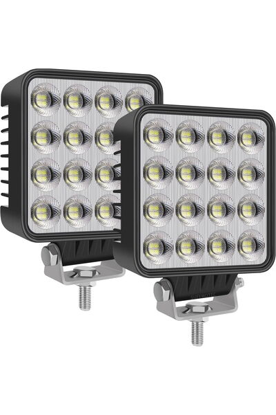 OEM Faruri auto LED suplimentare, 6000K, 12/24V, 80W, IP68, 5 moduri de iluminare - set de 2 piese negre
