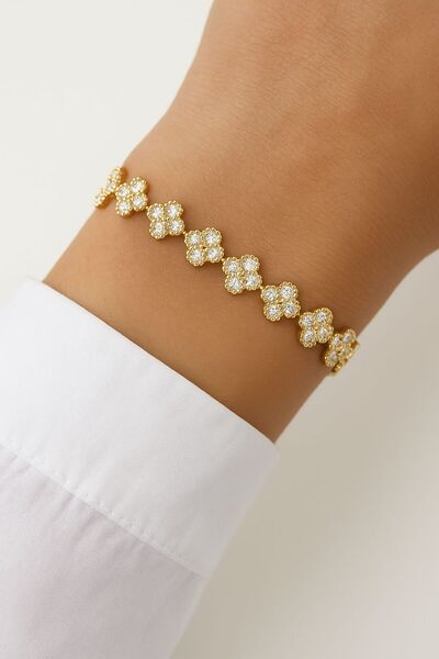 DEMOKAN Kadın Bileklik Kararmaz 14k Altın Renk Vip Seri İthal Ful Zirkon Yonc...