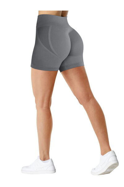 OEM Women's high-waisted elastic sports shorts, size XL Dark gray