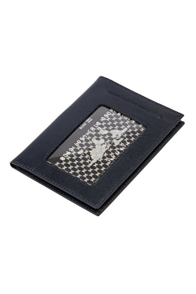 Tergan Husă pentru identitate pentru bărbați din piele naturală albastru bleumarin - S1KI00001582-H86