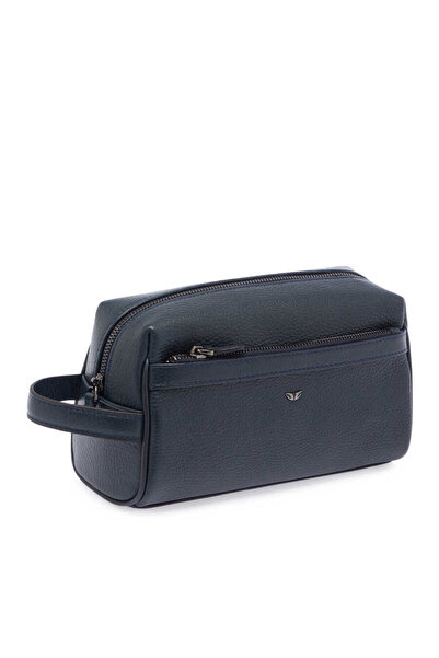 Tergan Navy Blue Genuine Leather Unisex Portfolio Bag - S1Pc00021496-A38