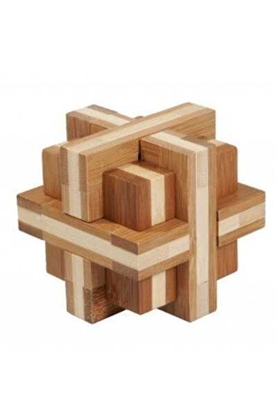 Fridolin Joc de logică IQ din lemn de bambus Cruce dublă