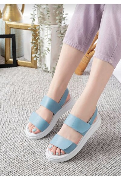 v.s.h velvet Women's Leather Matte Velcro Sandals Lightweight Casual Shoes