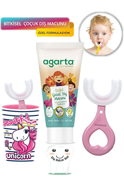 Mas Lord U Tipi Yeni Nesil Diş Fırçası Seti - Pembe Fırçalık + Pembe Kalp 2-6...