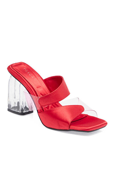 Tergan Kırmızı Vegan-Tekstil Kadın Terlik - K24Y1TR67427-A11