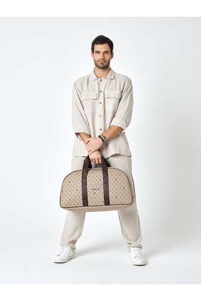 Pierre Cardin Unisex Vizon Desenli Seyahat Çantası ve Spor Çantası 04PC001206