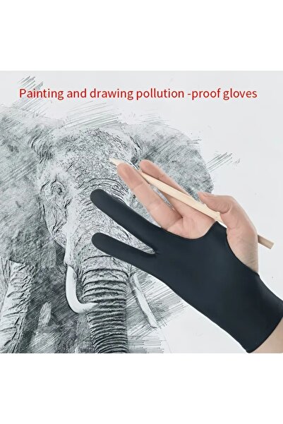 GlassySKY OrtaBoy-Sağ Sol El Uyum Elastik Nefes Alan Çizim Eldiveni,Eskiz Grafik Tablet,Boyama,Resim,Ressam