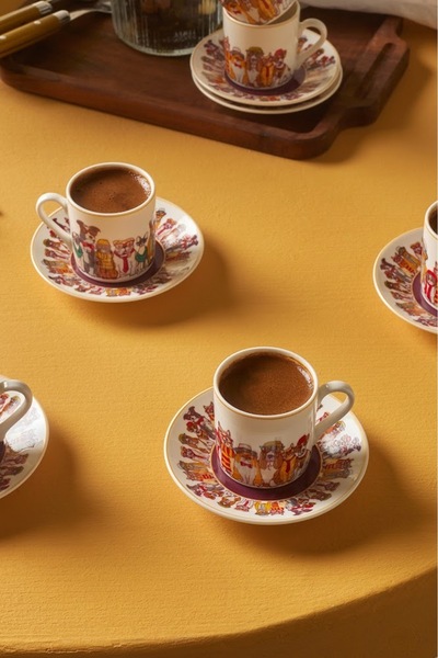 Karaca Latli 6-Person Coffee Cup Set 80 ml