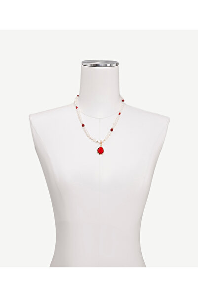 Yargıcı Çıkarılabilir Uç Detaylı İnci Kolye