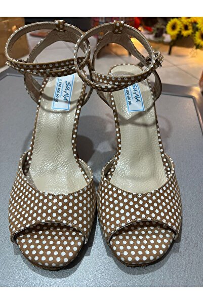 bitangosu White Polka Dots Butterfly Model 8.5 cm 13 Point Heel Height Tango, Dance and Evening Dress Shoes