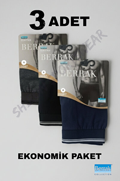 Shiron Sportswear&Company Pánské 3dílné (ČERNÉ - KOUŘOVÉ - TMAVĚ MODRÉ) lycrové bavlněné boxerky-šortky-slipky BERRAK / 1097