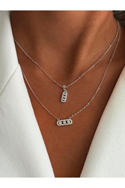 H&S AKSESUAR Özel Seri İkili Görünümlü Marka Model Kolye