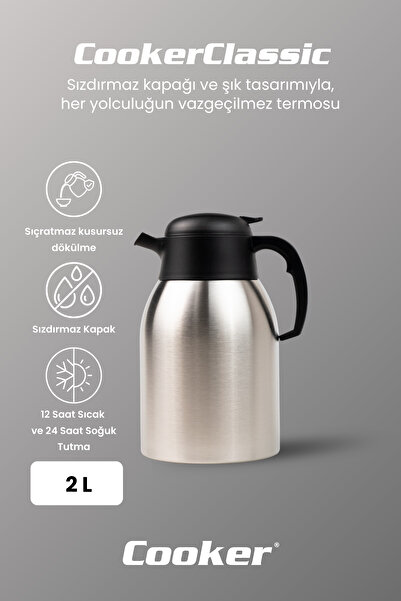 Cooker 2 Liter Double Layer Stainless Steel Thermos ( Picnic Camping Outdoor Office Hotel Cafe School )