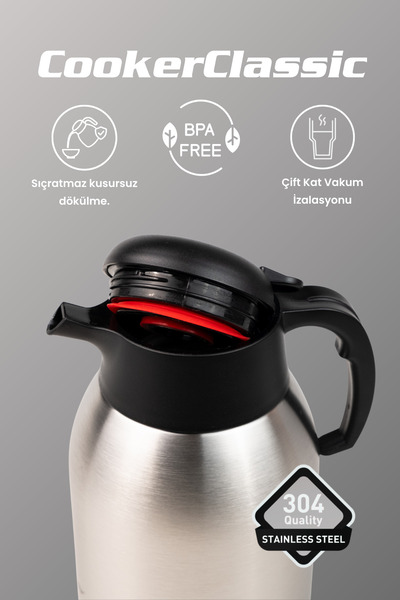 Cooker 2 Liter Double Layer Stainless Steel Thermos ( Picnic Camping Outdoor Office Hotel Cafe School )