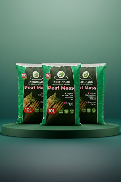 Carbonado Peat Moss 10L x3 | Doğal Torf Toprak | Saksı Bitkileri İçin | Süper...