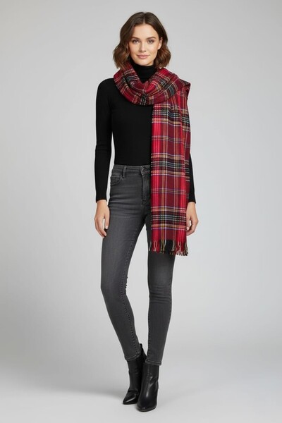 FRESCO SCARFS Soft Textured Colorful Square Patterned Scarf Shawl Shoulder Shawl