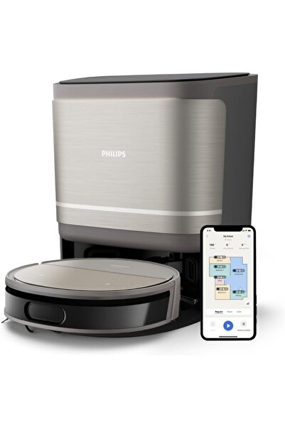 Philips Robot Süpürge İstasyonlu, 2 si 1 Arada Süpürme ve Paspas, 150000 Pa E...