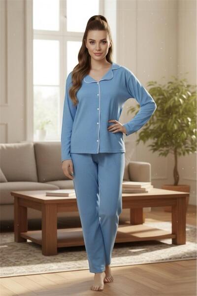 Sude HOMEWEAR GÖMLEK UZUN KOL PİJAMA TAKIMI