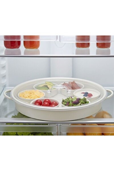 Generic Breakfast Tray with Lid and Serving Bowls (Cream)