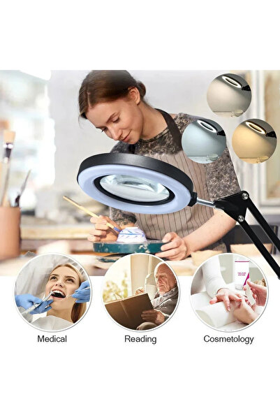 Yellowtech Profesyonel 10X LED Büyüteç Lamba | 3 Renk, Gerçek Cam Lens, Esnek...