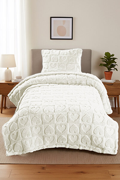 Noctiluca Amora Heart Pattern Wellsoft Single Blanket 180X230 + Pillowcase Soft Bedspread