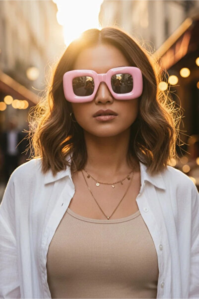 Kapin Ballon Kare Pembe Güneş Gözlüğü