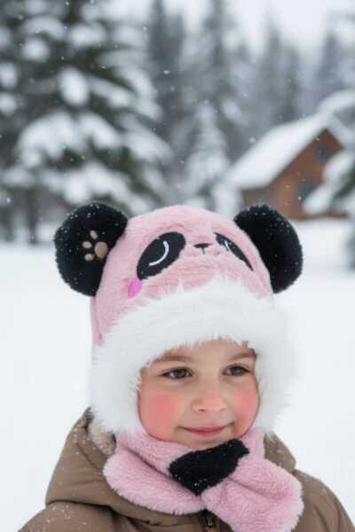 Aware Time Pălărie de pluș pentru copii, cu urechi, cu blană groasă