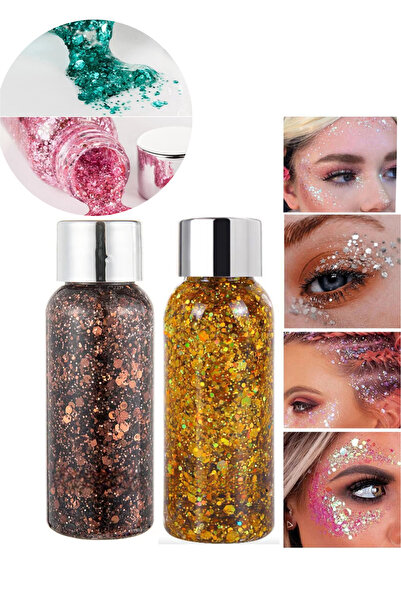 Lesvip's 2 adet Jel formlu Face and body glitter pırıltılı sim